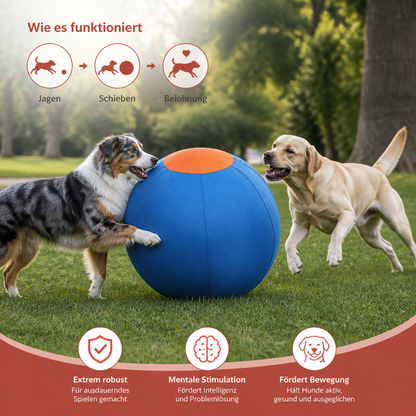 Aufblasbarer, bissfester Hüteball für Hunde – strapazierfähiges, interaktives Spielzeug zum Schieben und Hinterherjagen