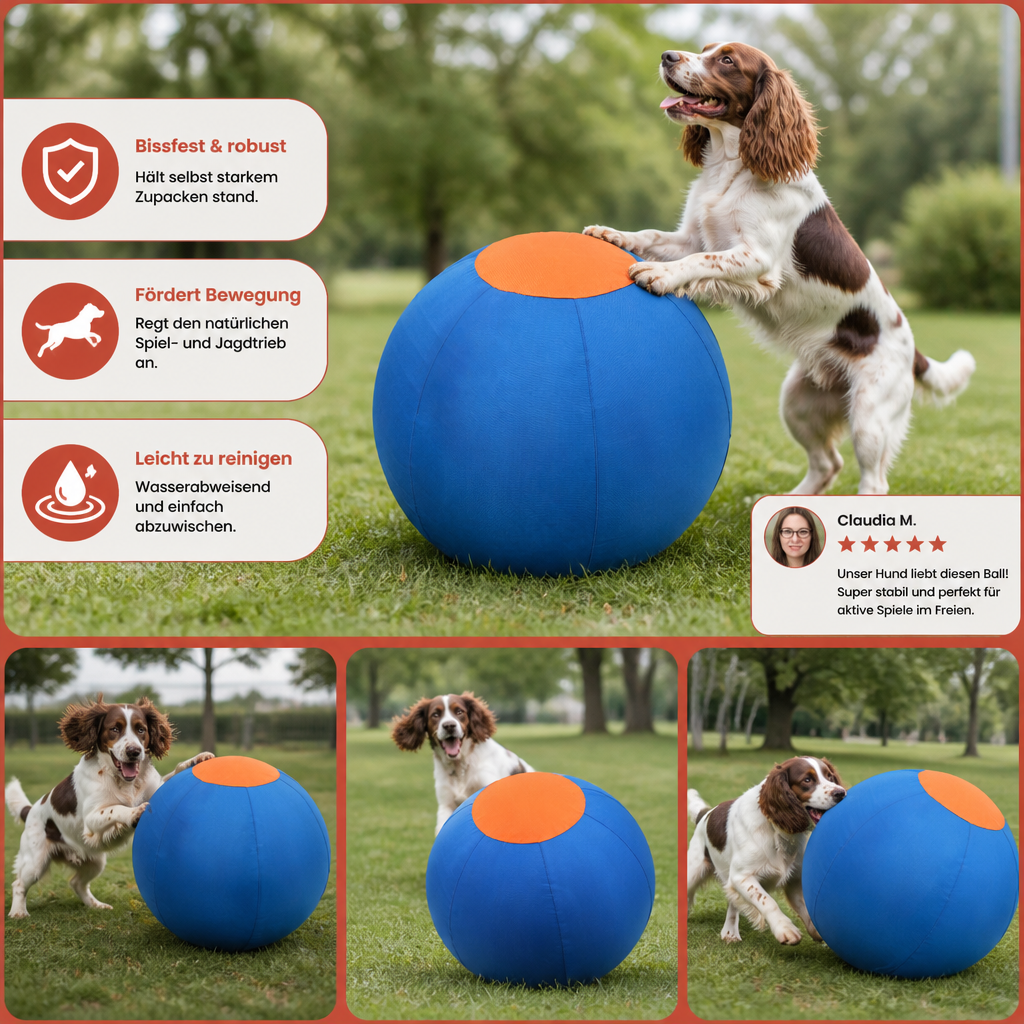 Aufblasbarer, bissfester Hüteball für Hunde – strapazierfähiges, interaktives Spielzeug zum Schieben und Hinterherjagen