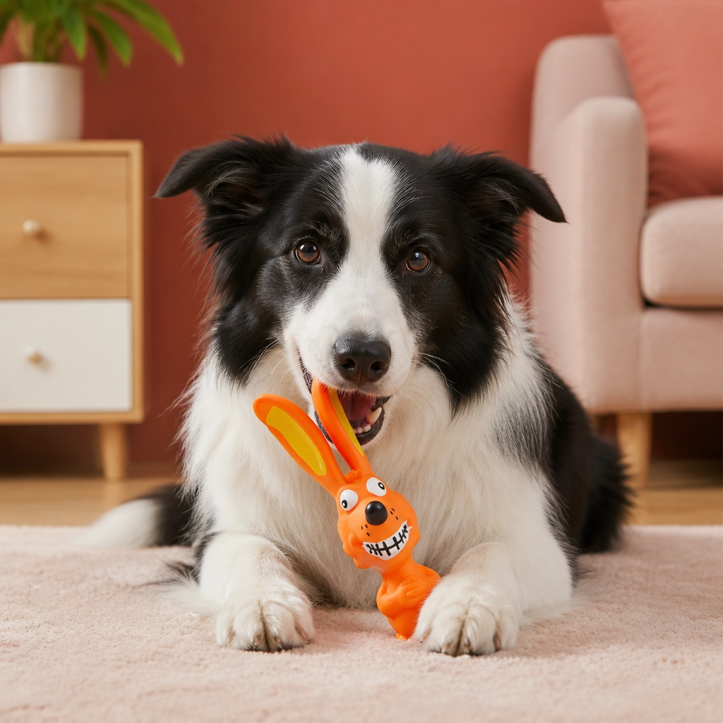Robustes Hundekauspielzeug aus Naturlatex zur Zahnreinigung