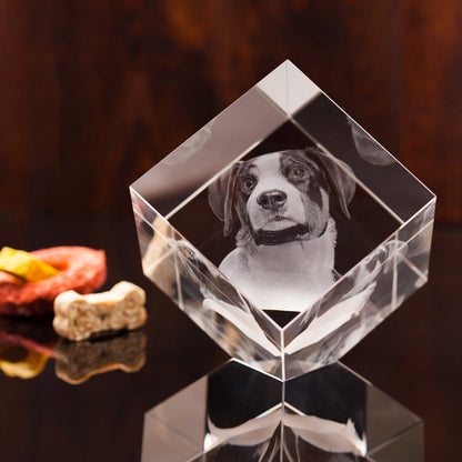 Kristallwürfel mit personalisiertem 3D Motiv
