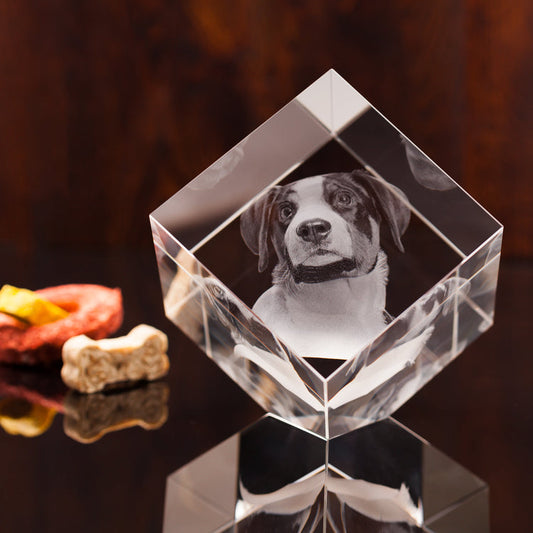 Kristallwürfel mit personalisiertem 3D Motiv