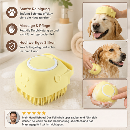 Praktische 2-in-1 Profi Hundebadebürste – Tiefenreinigung & Massage in einem Schritt