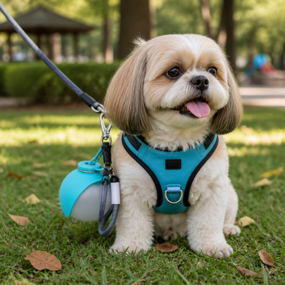 Kugelförmige 2-in-1 Trinkflasche für Hunde – Auslaufsichere Wasserflasche mit Silikonnapf
