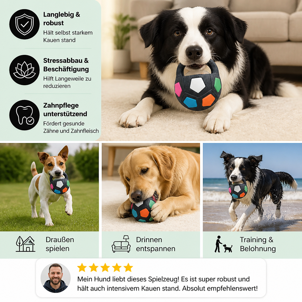 Robuster Spielzeug Ball zum Stressabbau für Hunde