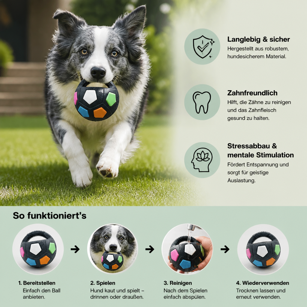 Robuster Spielzeug Ball zum Stressabbau für Hunde