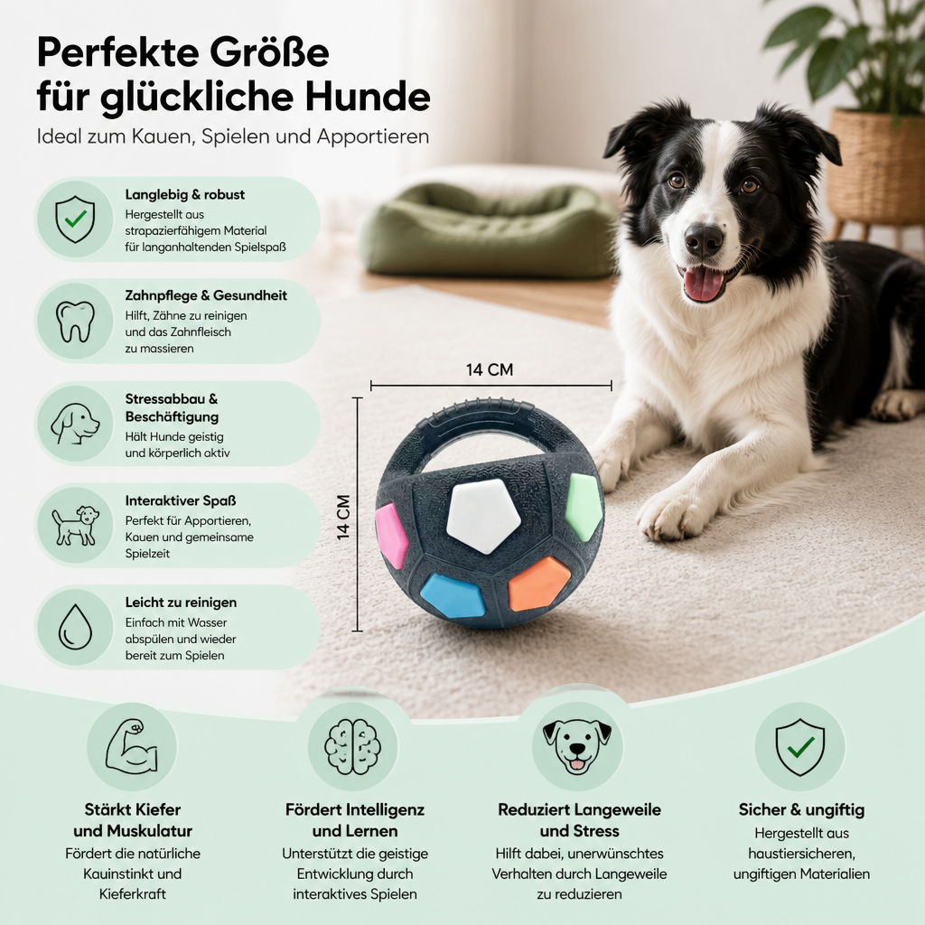 Robuster Spielzeug Ball zum Stressabbau für Hunde