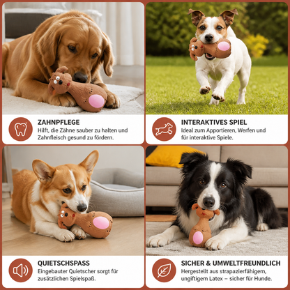 Robustes, umweltfreundliches Latex-Hundespielzeug mit Quietscher & Zahnpflege