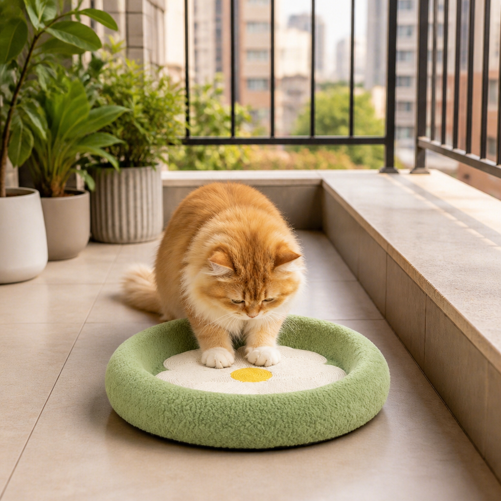 Blumen-Kratzbaum für Katzen – Gemütliche 2-in-1-Kratz-Lounge