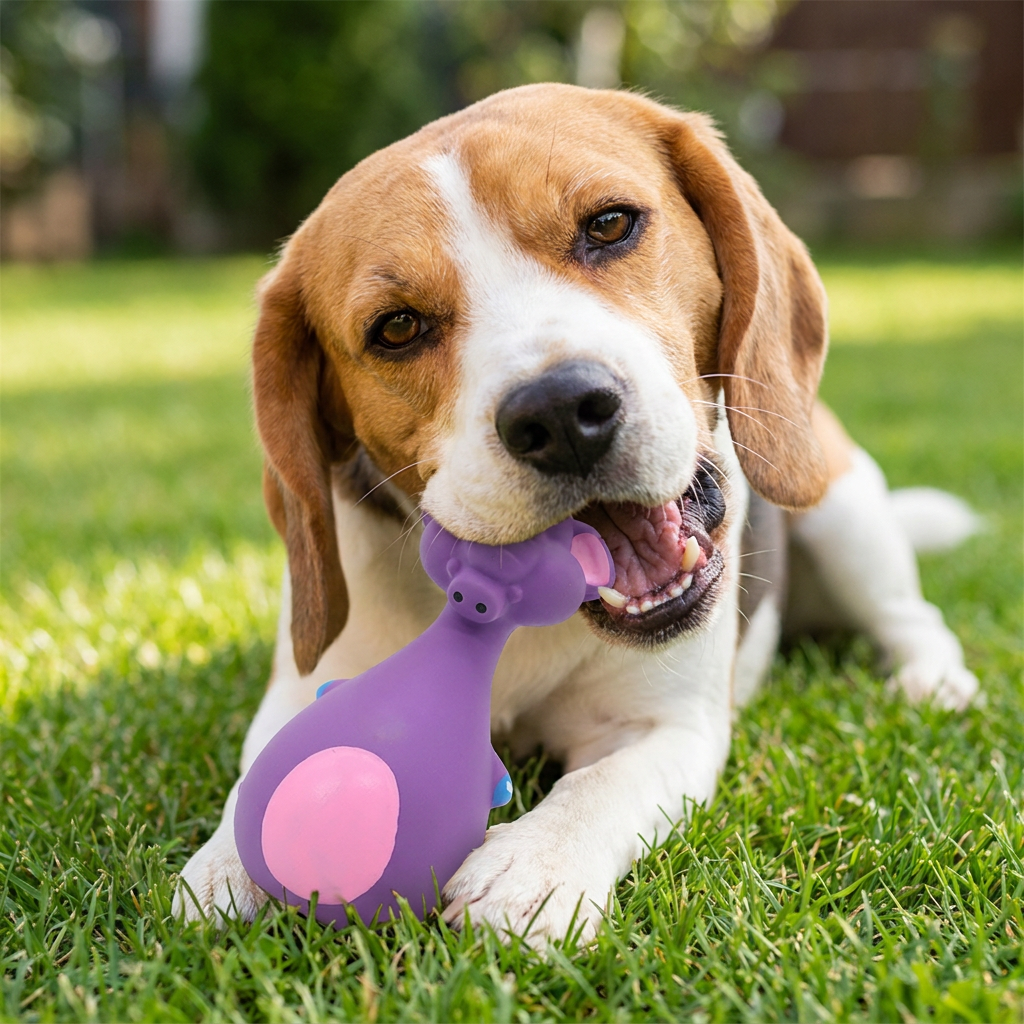 Robustes, umweltfreundliches Latex-Hundespielzeug mit Quietscher & Zahnpflege