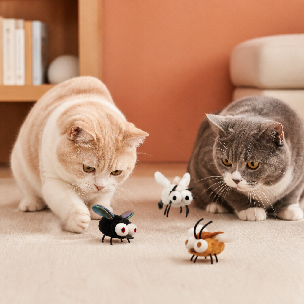 Bewegungsaktiviertes fliegendes Insektenspielzeug für Katzen