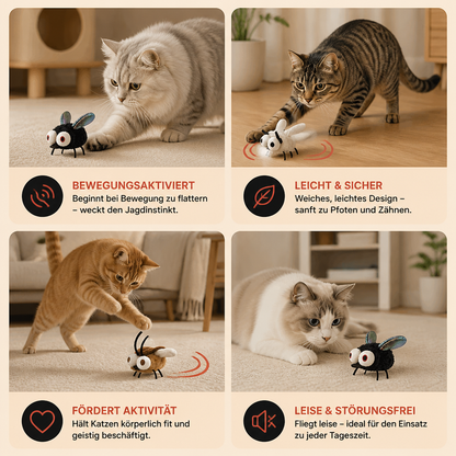 Bewegungsaktiviertes fliegendes Insektenspielzeug für Katzen