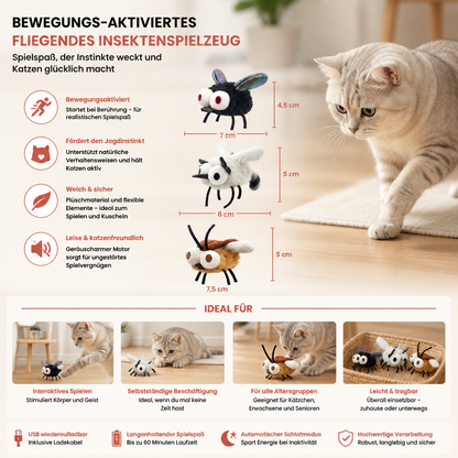 Bewegungsaktiviertes fliegendes Insektenspielzeug für Katzen