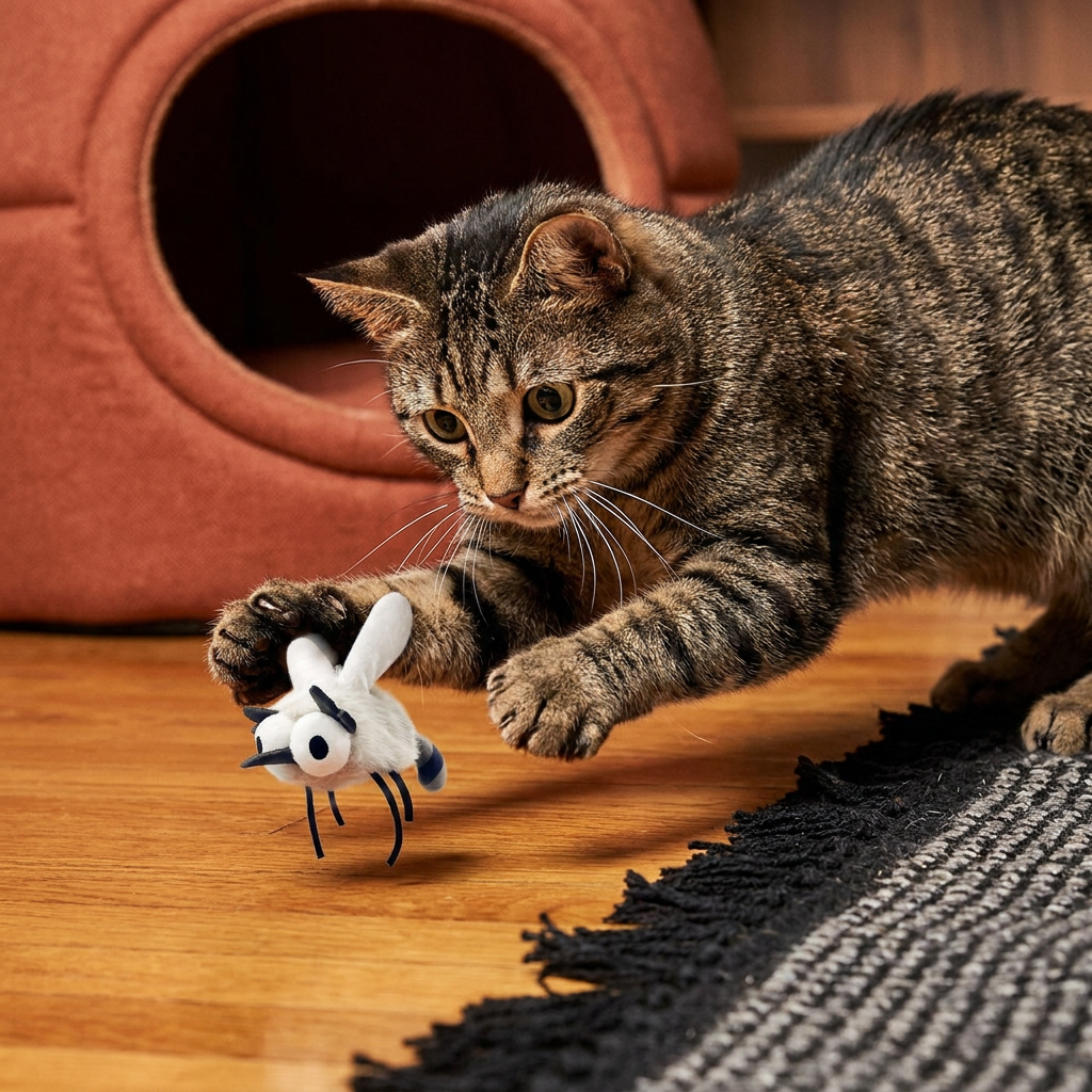 Bewegungsaktiviertes fliegendes Insektenspielzeug für Katzen