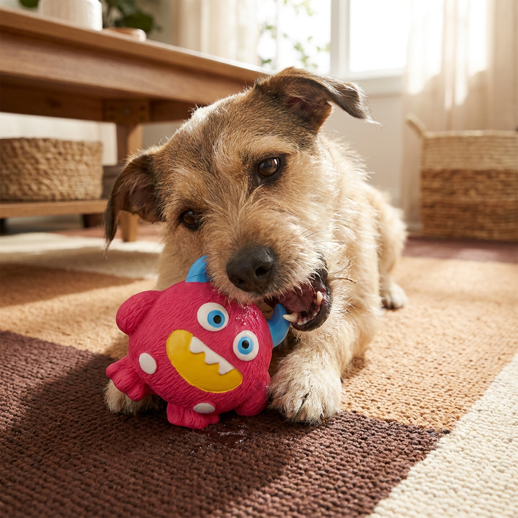 Robustes Umweltfreundliches Monster-Hundespielzeug aus Latex mit Quietscher und Zahnpflegefunktion