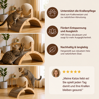 Interaktiver Riesenrad-Katzenkratzer mit drehbarem Juteball