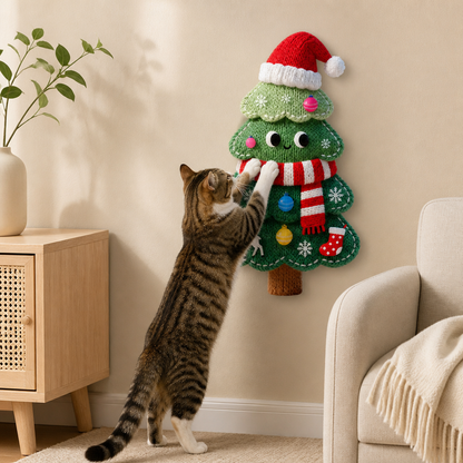 2-in-1 Gewebte selbstklebende Katzen-Kratzmatte & Möbelschutz mit interaktivem Spielzeug