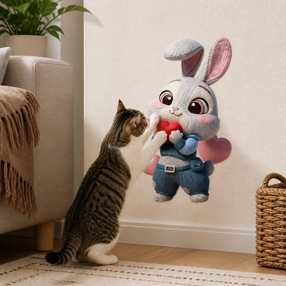 2-in-1 Gewebte selbstklebende Katzen-Kratzmatte & Möbelschutz mit interaktivem Spielzeug
