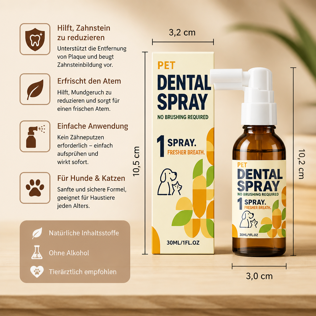 Zahnpflege-Spray gegen Zahnstein für Hunde – Hilft, Plaque zu reduzieren & den Atem zu erfrischen