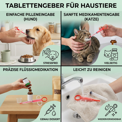 Tablettengeber für Haustiere – Einfacher Medikamenten-Spender für Hunde & Katzen
