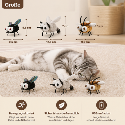 Bewegungsaktiviertes fliegendes Insektenspielzeug für Katzen