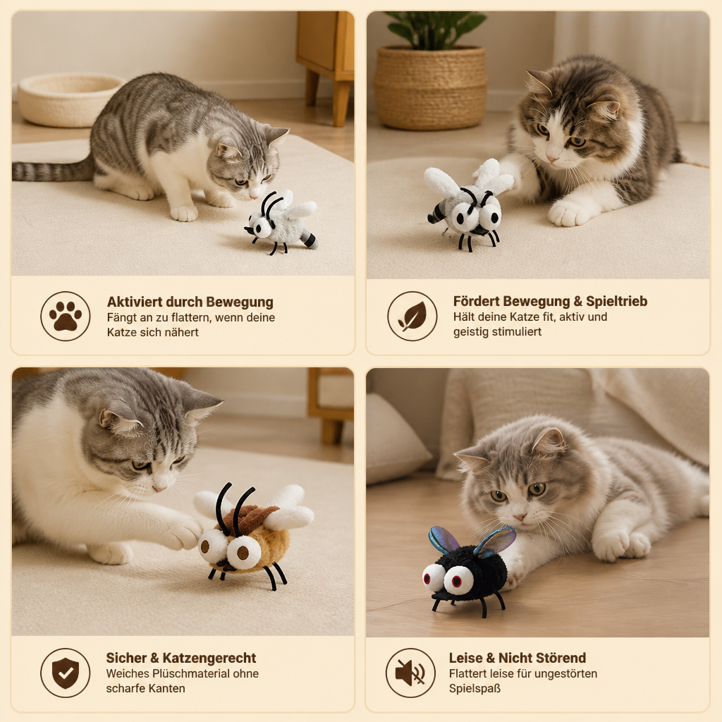 Bewegungsaktiviertes fliegendes Insektenspielzeug für Katzen