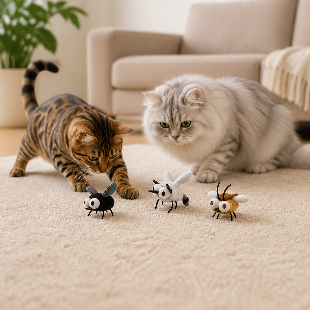 Bewegungsaktiviertes fliegendes Insektenspielzeug für Katzen