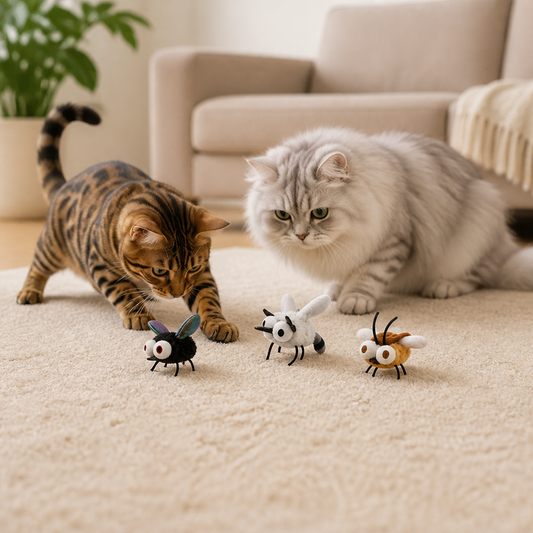 Bewegungsaktiviertes fliegendes Insektenspielzeug für Katzen