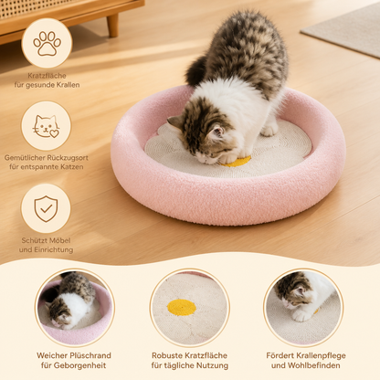 Blumen-Kratzbaum für Katzen – Gemütliche 2-in-1-Kratz-Lounge