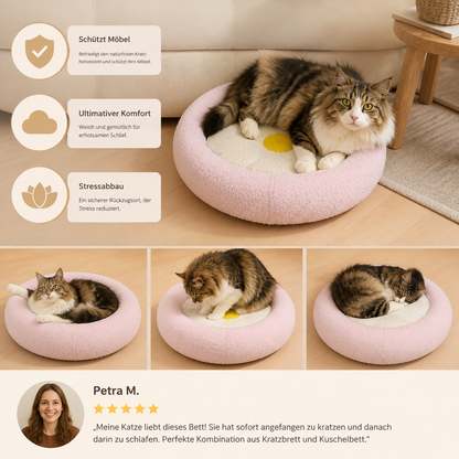 Blumen-Kratzbaum für Katzen – Gemütliche 2-in-1-Kratz-Lounge