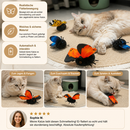 Interaktives flatterndes Schmetterlings-Katzenspielzeug – Automatischer fliegender Teaser