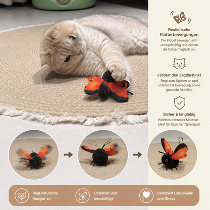 Interaktives flatterndes Schmetterlings-Katzenspielzeug – Automatischer fliegender Teaser