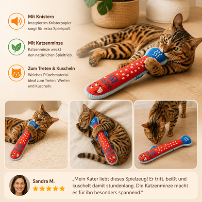 Katzenminze-Knistern-Kicker-Spielzeug – Plüsch-Katzenspielzeug zum Treten und Kuscheln