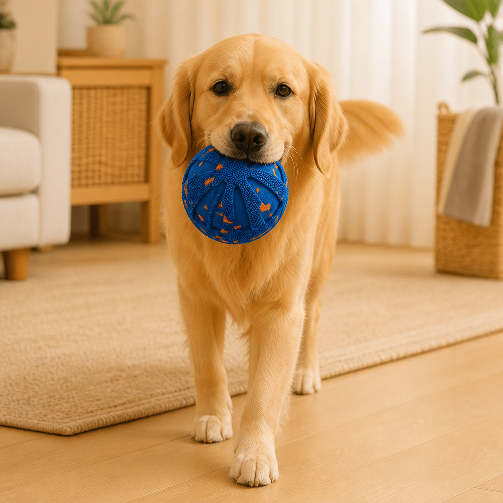 Interaktiver, wiederaufladbarer Hundeball – intelligentes Roll- und Zahnpflege-Kauspielzeug