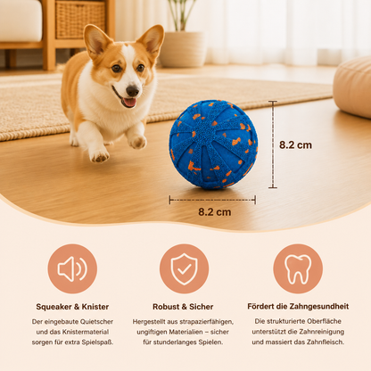 Interaktiver, wiederaufladbarer Hundeball – intelligentes Roll- und Zahnpflege-Kauspielzeug