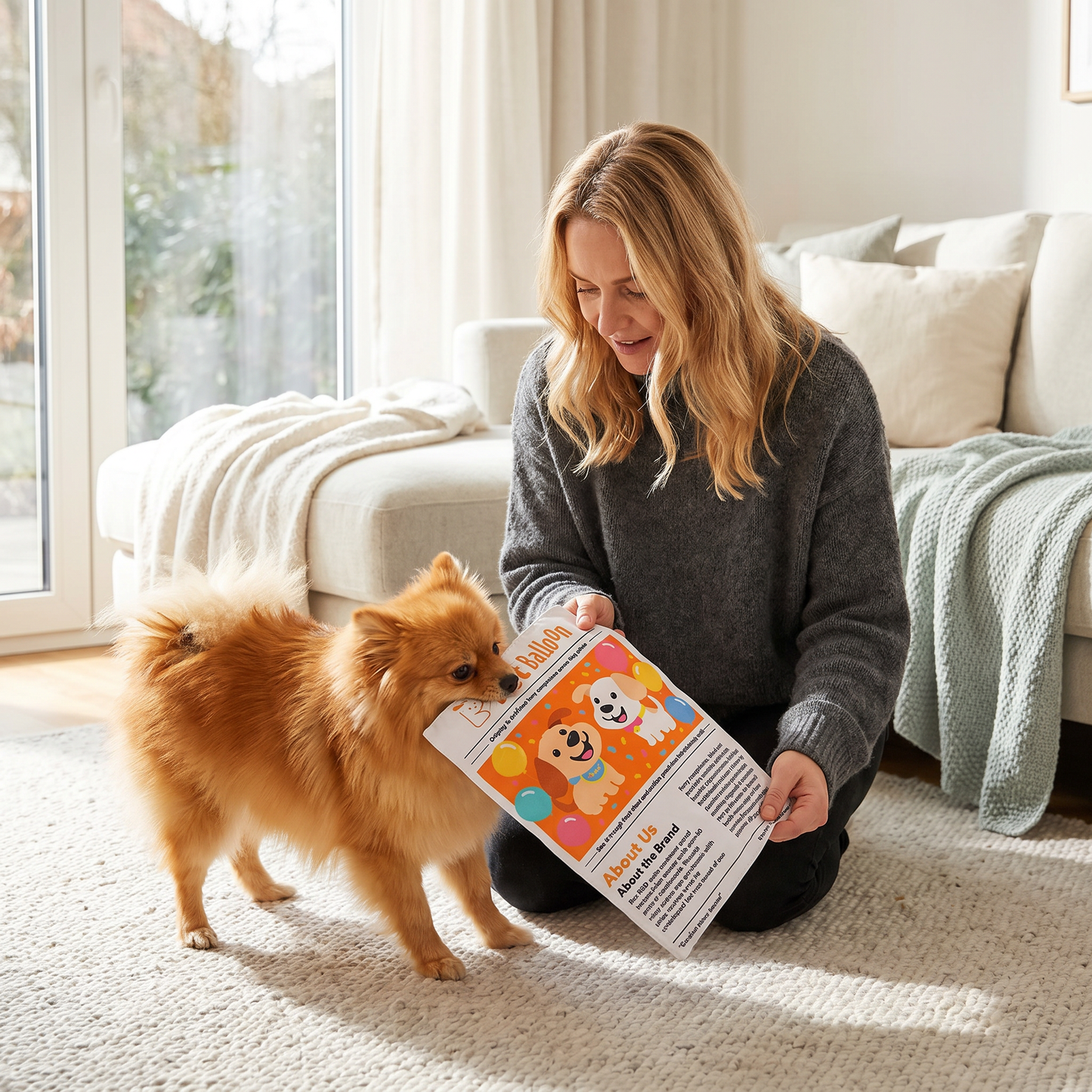 Robustes, interaktives Hundespielzeug aus knisternder Zeitung