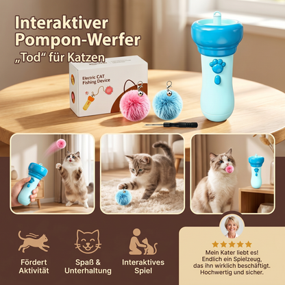 Interaktiver Pompon-Werfer „Tod“ für Katzen