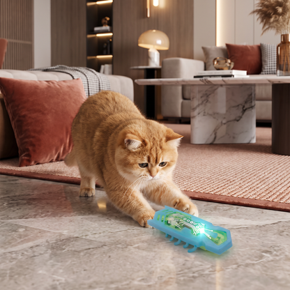 Interaktives Elektrisches Käfer Katzenspielzeug mit LED Licht und Automatischer Bewegung