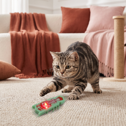 Interaktives Elektrisches Käfer Katzenspielzeug mit LED Licht und Automatischer Bewegung