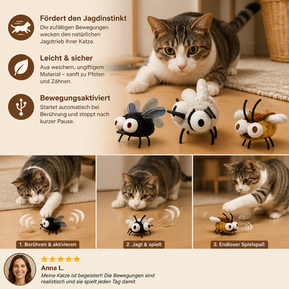 Bewegungsaktiviertes fliegendes Insektenspielzeug für Katzen