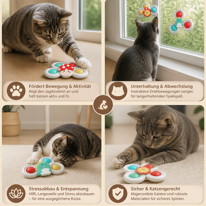 Interaktive, sich drehende Katzenspielzeuge – 3er-Set