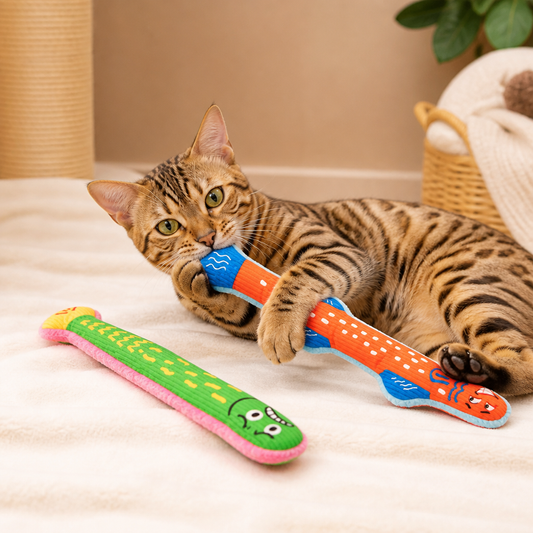 Katzenminze-Knistern-Kicker-Spielzeug – Plüsch-Katzenspielzeug zum Treten und Kuscheln