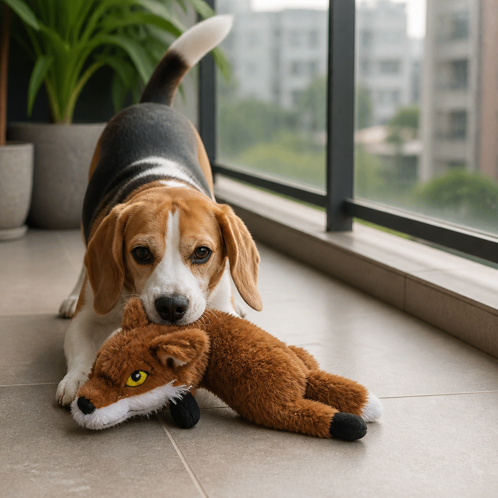 Robustes, füllungsfreies Knister- und Quietsch-Hundespielzeug