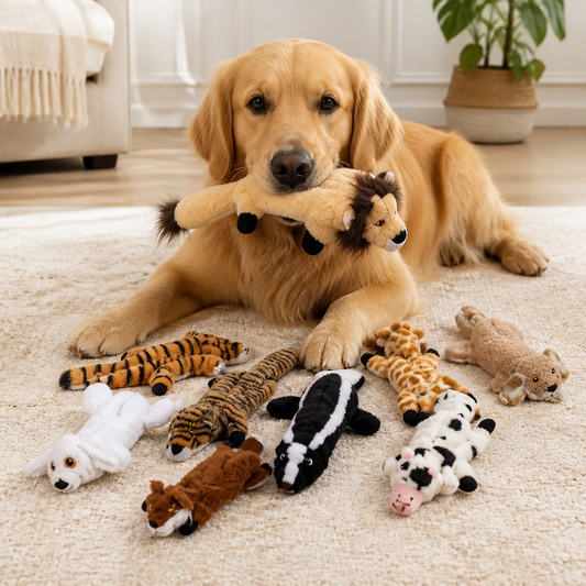 Robustes, füllungsfreies Knister- und Quietsch-Hundespielzeug