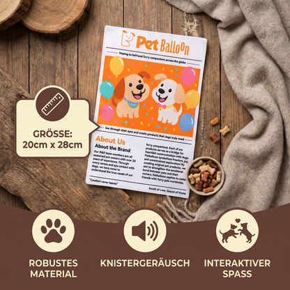 Robustes, interaktives Hundespielzeug aus knisternder Zeitung