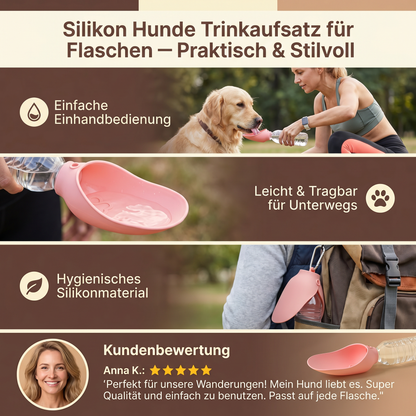 Silikon Hunde Trinkaufsatz für Flaschen