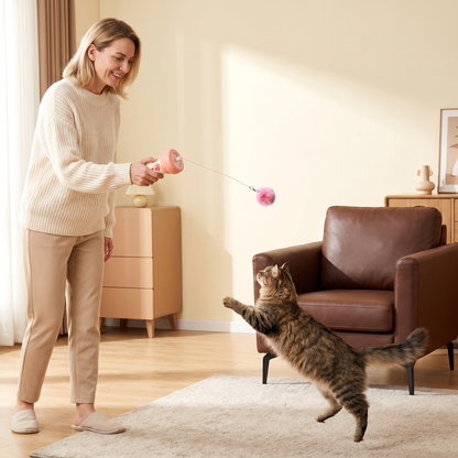Interaktiver Pompon-Werfer „Tod“ für Katzen