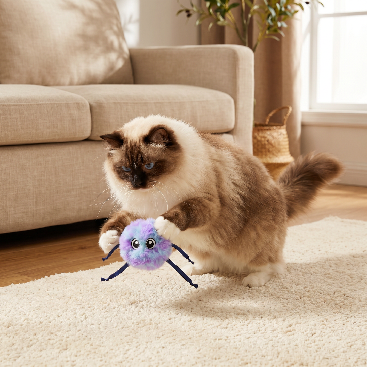 Niedliches interaktives Plüsch-Rollspielzeug für Katzen