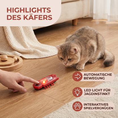Interaktives Elektrisches Käfer Katzenspielzeug mit LED Licht und Automatischer Bewegung