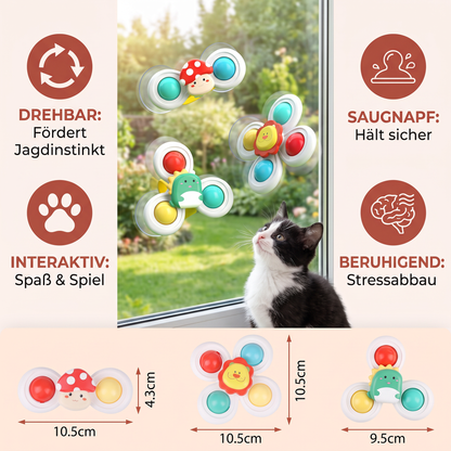 Interaktive, sich drehende Katzenspielzeuge – 3er-Set