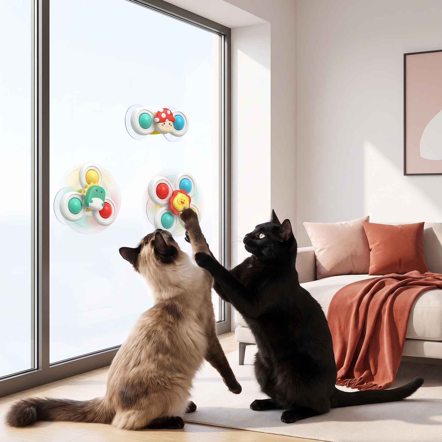 Interaktive, sich drehende Katzenspielzeuge – 3er-Set